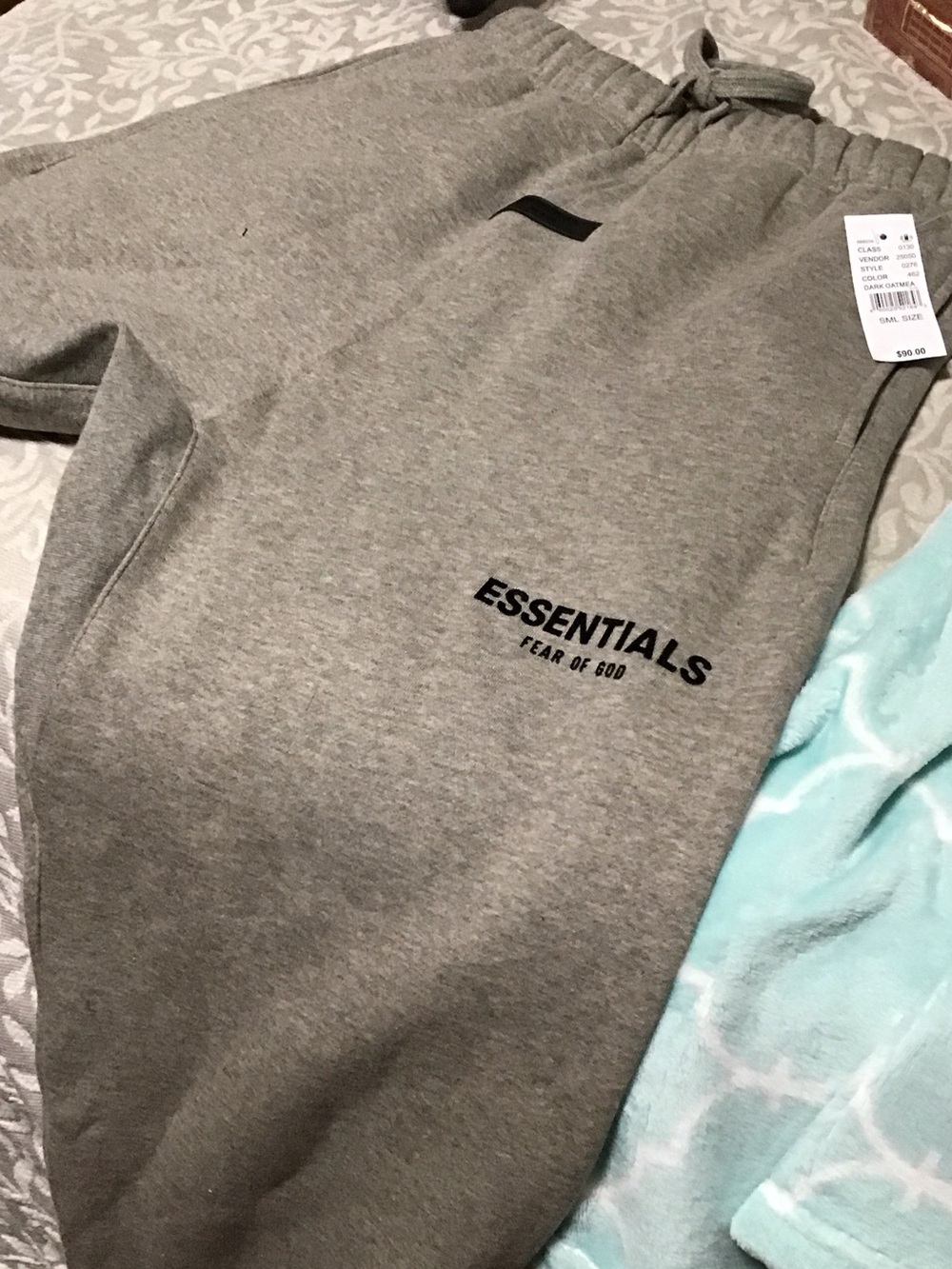Fear of God ESSENTIALS Heather Grey Logo Sweatpants